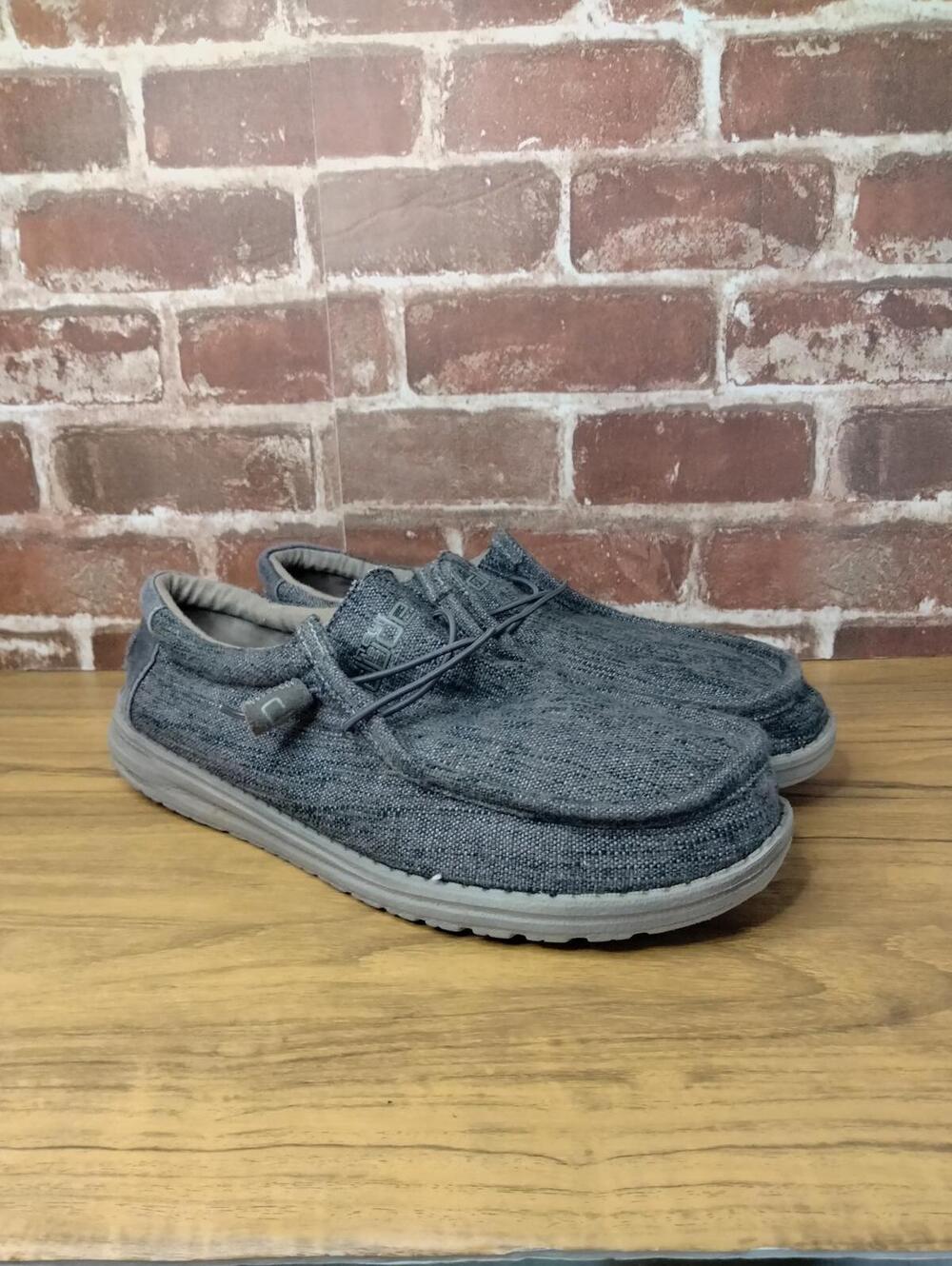 Hey Dude Shoes Mens Size 12 Wally Woven Carbon Style Loafers